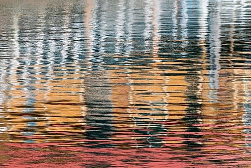 Alaska-Elfin Cove Reflections in the harbor water Art Print by Jaynes Gallery